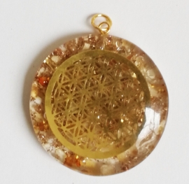 Pendentif Orgone Citrine Fleur de vie