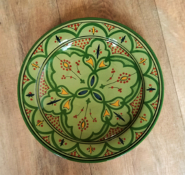 Plat de poterie marocaine vert