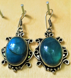 Boucles d'oreilles Labradorite en argent