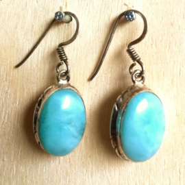 Boucles d'oreilles argent et Larimar