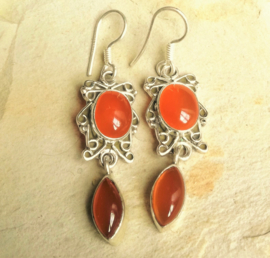 Boucles d'oreilles argent avec Cornaline