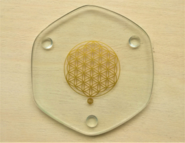 Flower of Life energieplaat goud