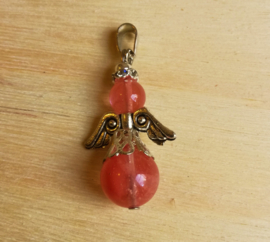 Pendentif ange gardien en Calcite rose