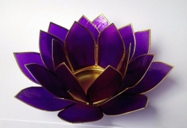 Theelichthouder Lotus paars