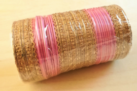 Indiase Bangle Armbanden roze / goud