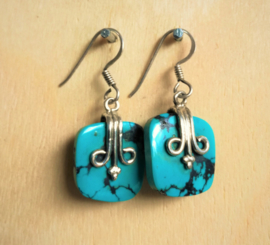 Boucles d'oreilles Turquoise et argent