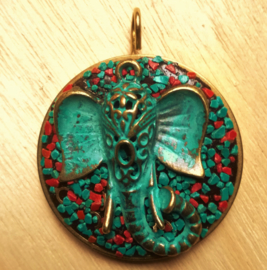 Pendentif tibétain élephant