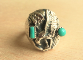 Bague Aigle Turquoise et argent