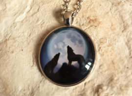 Pendentif talisman loups hurlants