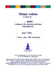 Chèque cadeau 7,50 Euros