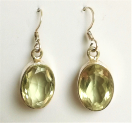 Boucles d'oreilles argent et Prasiolite