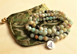 Mala Amazonite élastique avec Bouddha