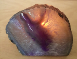 Porte-bougie en agate violette