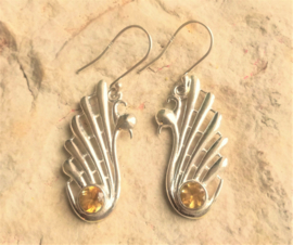 Boucles d'oreilles citrine et argent