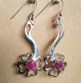 Boucles d'oreilles Argent et Rubis