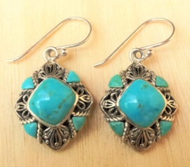 Boucles d'oreilles 'Sleeping Beauty' Turquoise en argent