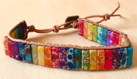 Chakra leren armband