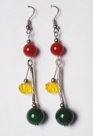 Boucles d'oreilles  Cornaline et Jade