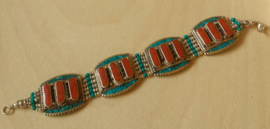 Bracelet Tibétain Corail et Turquoise