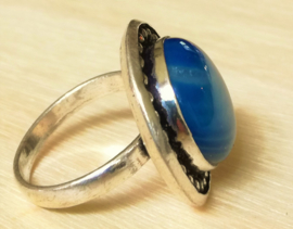 Bague en Agate Bleue