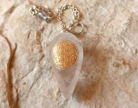 Pendel Bergkristal met Bloem des Levens