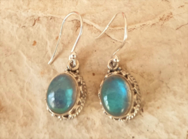 Boucles d'oreilles Labradorite argent