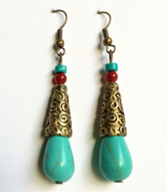 Boucles d'oreilles Tibet Turquoise