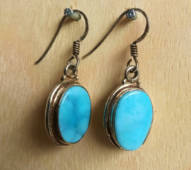 Boucles d'oreilles Larimar en argent