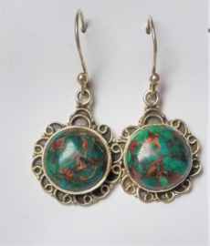 Boucles d'oreilles argent et Chrysocolle