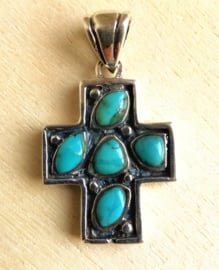 Pendentif Croix Turquoise