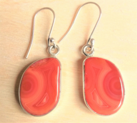 Boucles d'oreilles Agate du Botswana orange