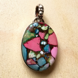 Pendentif argent et Turquoise composite