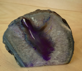 Porte-bougie en agate violette