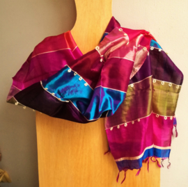 Sjaal zijde multicolor