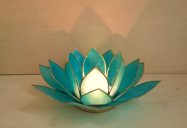 Sfeerlicht Lotus Capiz schelp blauw