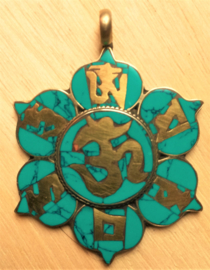 Pendentif  Tibétain Lotus - mantra OM