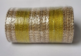 Indiase bangle armband geel - goud