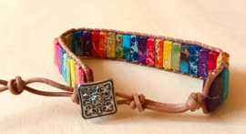 Chakra leren armband