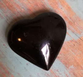 Coeur en Obsidienne noire