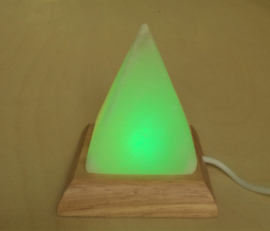 Mini mood zoutlamp piramide wit USB + LED