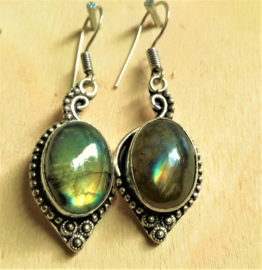 Boucles d'oreilles argent Labradorite