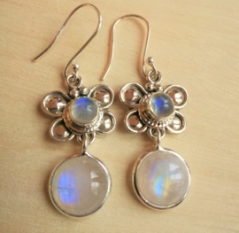 Boucles d'oreilles Papillon - pierre de Lune