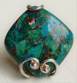 Ring chrysocolla  zilver