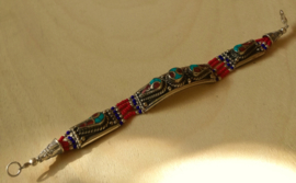 Tibetaanse armband Turkoois Koraal