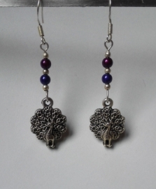 Boucles d'oreilles Paon