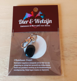 Dier & Welzijn halsbandhanger Obsidiaan zwart