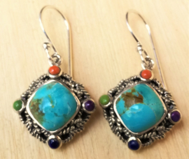 Boucles d'oreilles argent avec Turquoise