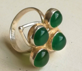 Bague en Argent et Onyx vert