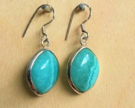 Boucles d'oreilles Chrysoprase bleu