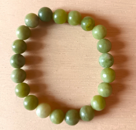Mala/bracelet perles de jade vert.
